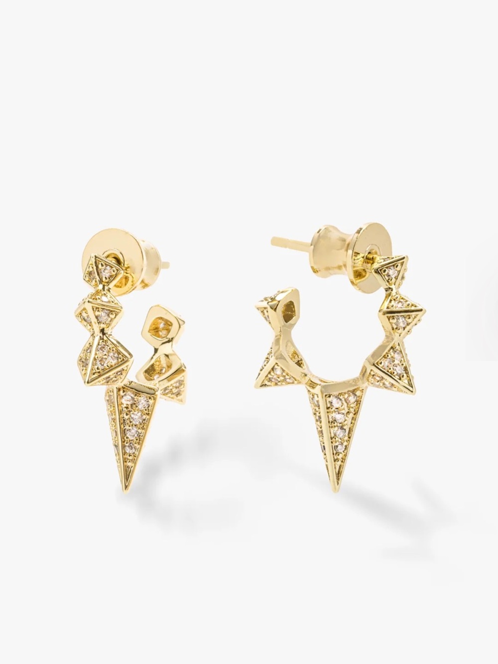 Gabriella Pavé Spiked Hoops gold